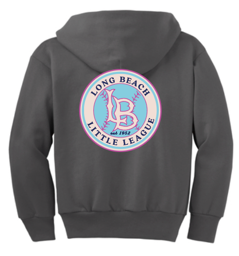 Youth Zip Up Hooded Sweatshirt - Neon Logo (PC90YZH)